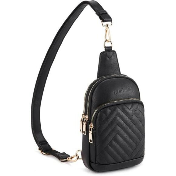 Telena Sling Bag Crossbody Fanny Pack Faux Leather Chest Bag Travel Purse - Picture 1 of 7